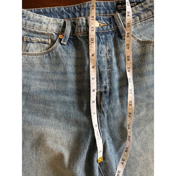 Blank NYC Baxter Ribcage Straight Leg Distressed Jeans Ripped Baggy Raw Hem Butt - Picture 10 of 16